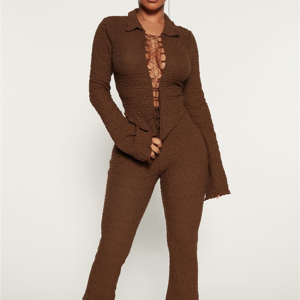 brown two piece set